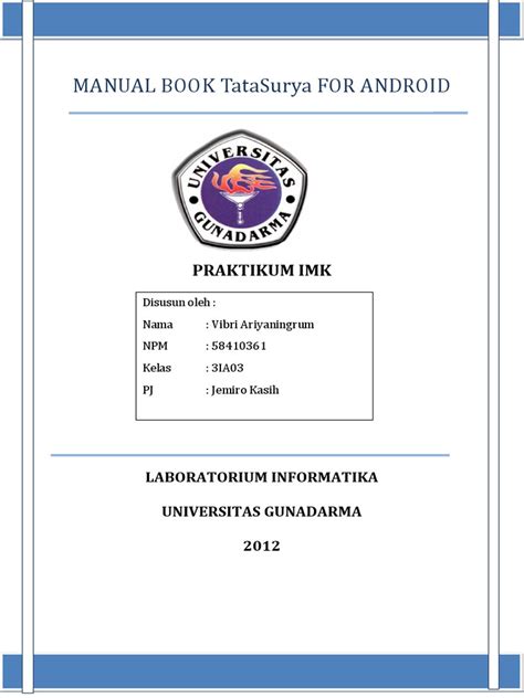 Contoh Buku Manual Aplikasi - Example dan Contoh Buklet
