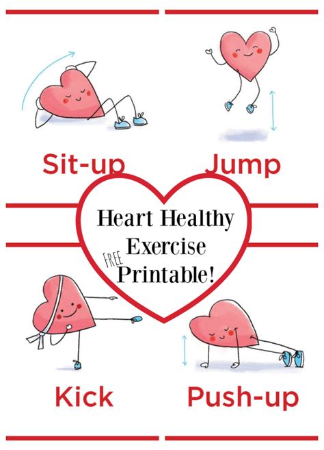 Heart Healthy Exercise Printable Free Make And Takes