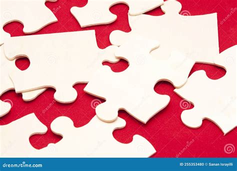 Scattered White Jigsaw Puzzle Pieces Stock Photo Image Of Mess