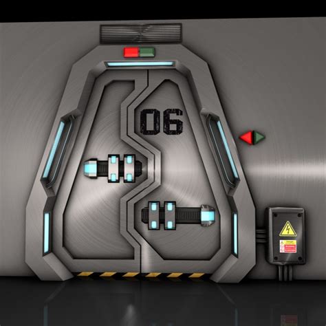 3d Model Technological Door