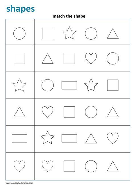 Worksheet Matching Shapes Lookbook Education