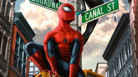 Обои человек паук Майлз Моралес комиксы Марвел супергерой герой