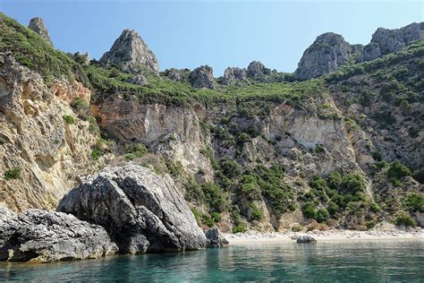 Paradise Beach Of Liapades At Corfu Island Greece Sedimentary
