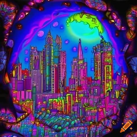 Fractal Artwork Of A Vibrant Cityscape On Craiyon