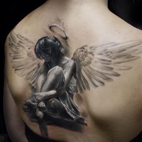 Amazing Realistic Angel Tattoo On Back Best Tattoo Ideas Gallery