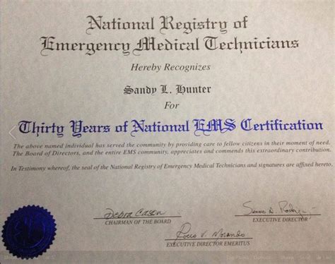 Dr Hunter Recognized For Thirty Years Of Ems Certification Safety