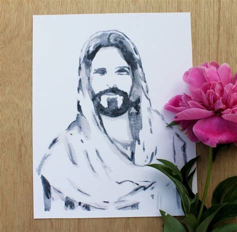 Printable Watercolor Christ Portrait Christ Portrait Christ