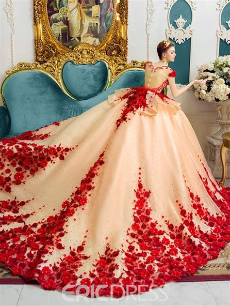 Ericdress Amazing Scoop Ball Gown Color Wedding Dress 12731533