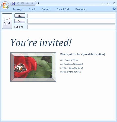 Outlook Email Invitation Template Elegant 40th Birthday Ideas Birthday