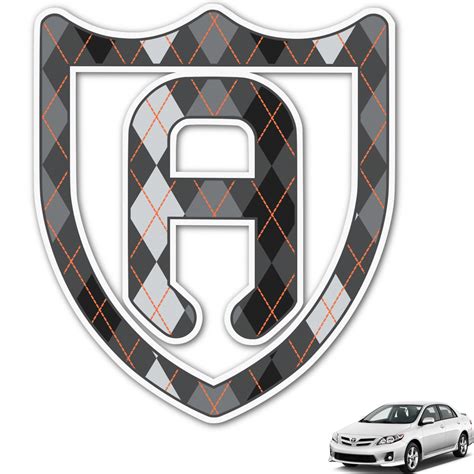 Custom Modern Chic Argyle Monogram Car Decal Personalized