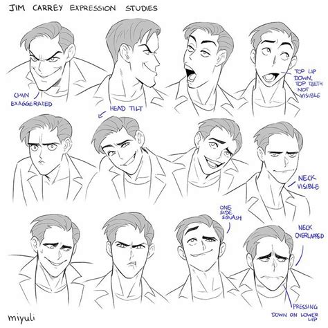 Studies Based On Jim Carrey Expressions Animation Reference Anatomy