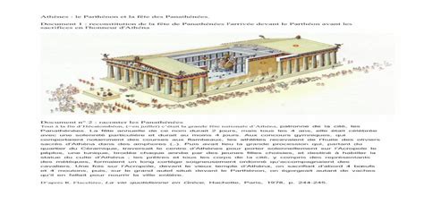 Athènes Le Parthénon Et La Fête Des Panathénées Pdf Document