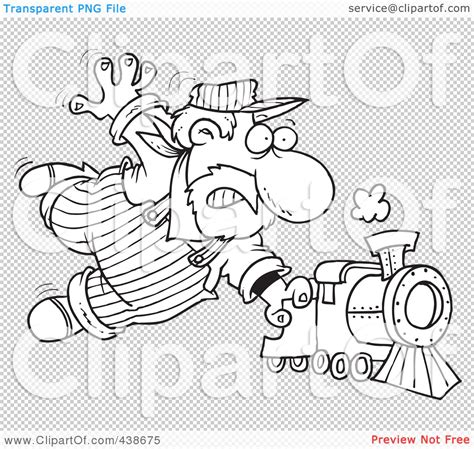 Royalty-Free (RF) Clip Art Illustration of a Cartoon Black And White