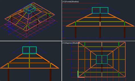 Roof Structure 3d Dwg Design Elevation For Autocad Designs Cad