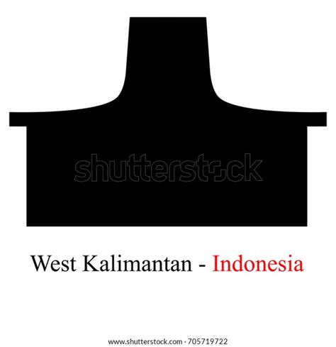 Silhouette West Kalimantan Indonesia Traditional Building Stock Vector