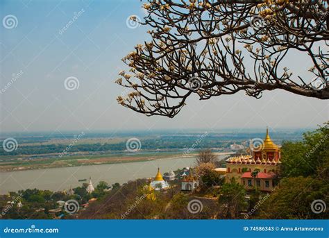 View Of The Small Town Sagaing Myanmar Stock Image Image Of Burma