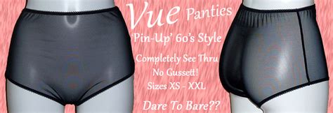 Vue Sheer Vintage Style Full Panties Knickers Black Ebay