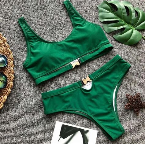 Luoanyfash Brand Brazilian Metal Bikini 2018 Swimwear Women Swimsuit Sexy Push Up Bikinis Set