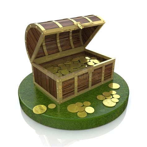 Treasure Chest Filled With Gold Coins Stock Illustration Illustration