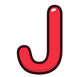 The letters of the alphabet are learned through colorful pictures. J, Letter, red, Alphabet, letters icon