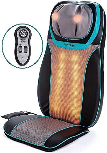 Shiatsu Neck And Back Massager Chair With Heat Massage Seat Cushion With Rolling Kneading