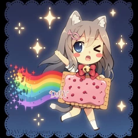 Cute Cat Coookiegirl ~ ~ 🍪nyancat Nyan Neon Rainbow