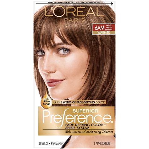 L Oreal Paris Superior Preference Fade Defying Shine Permanent Hair Color AM Light Amber