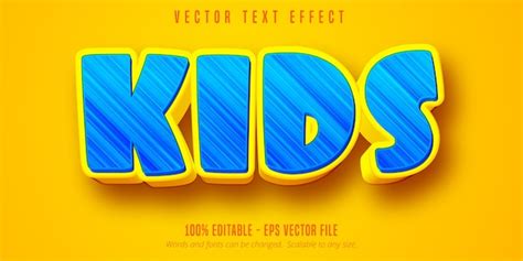 Premium Vector Kids Text Cartoon Style Editable Text Effect