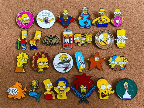 Set Of 26 The Simpsons 12 Enamel Pins Brand New Etsy