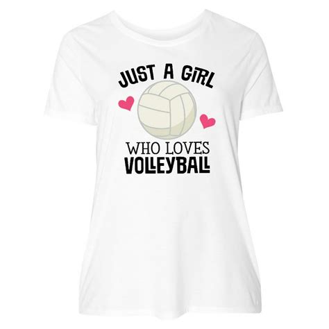 Inktastic Just A Girl Who Loves Volleyball Womens Plus Size T Shirt