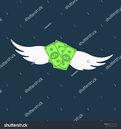 Flying Money Emoji Wings Flying Away Stock Illustration 2012410325