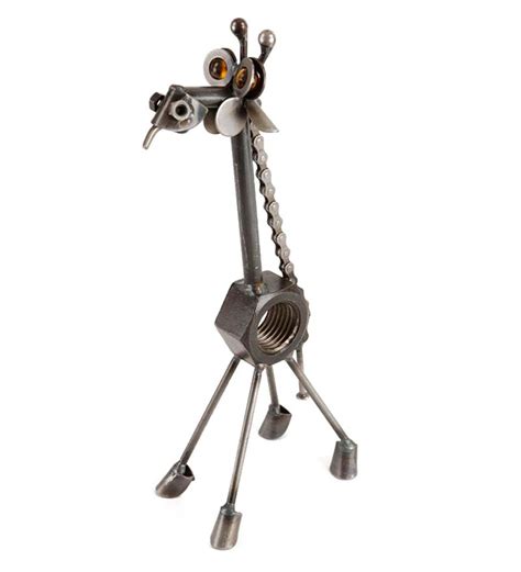 Baby Giraffe Recycled Metal Sculpture Wind And Weather