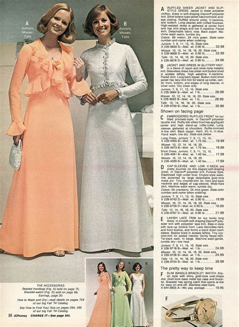 Penneys Catalog 70s Vintage Bridesmaid Dresses Vintage Style Dresses