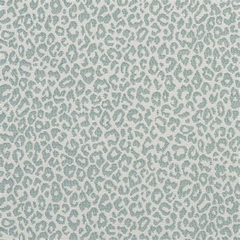 A595 Turquoise Leopard Woven Textured Upholstery Fabric Damask