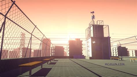3d Anime School Rooftop By Mclelun On Deviantart Anime School Rooftop