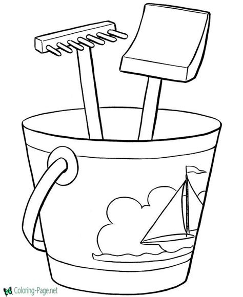 Sand Bucket And Pail Coloring Pages Sketch Coloring Page