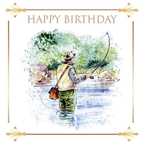 Fishing Card Fishing Birthday Card Fishing T For Men Male Birthday