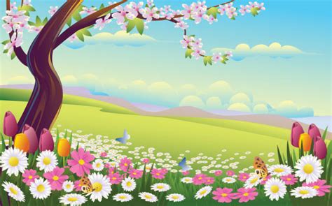 Clip Art Of A Spring Scenery Clip Art Vector Images And Illustrations