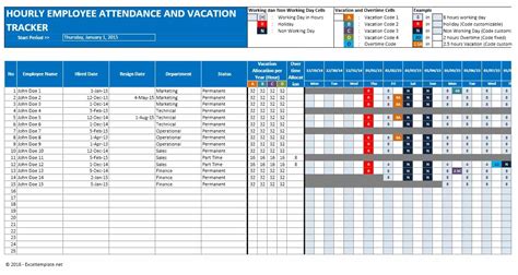 Paid Time Off Tracking Spreadsheet Throughout Time Off Tracking