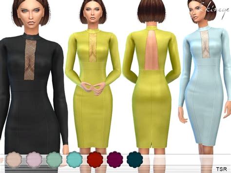 The Sims Resource Mesh Insert Pencil Dress By Ekinege Sims 4