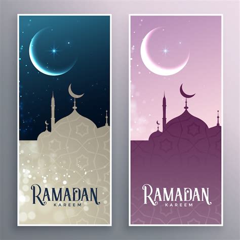 Free Vector Set Of Ramadan Kareem Banners