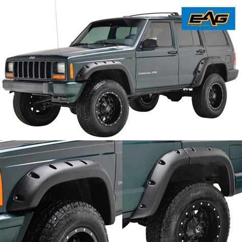 For 1984 2001 Jeep Cherokee Xj Fender Flares Pocket Rivet Style Abs