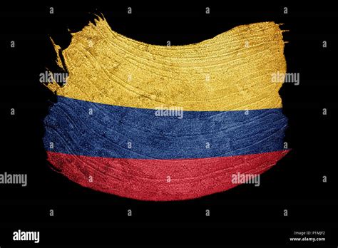 Grunge Colombia Flag Colombian Flag With Grunge Texture Brush Stroke