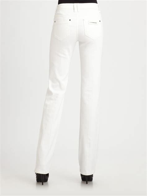 Burberry Bootcut Jeans In White Lyst