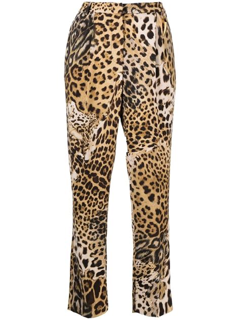 Roberto Cavalli Leopard Print Cropped Trousers Farfetch