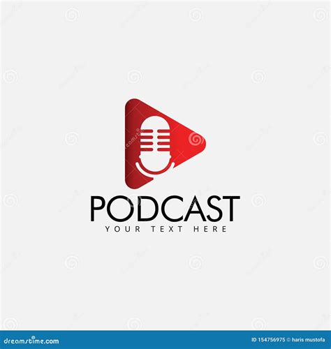 Podcast Logo Design Template Vector Isolated Illustration Stock