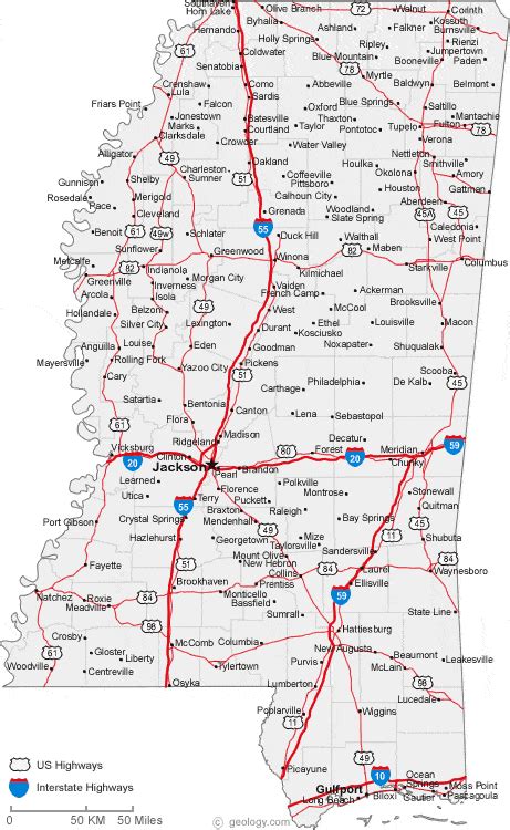 Map Of Mississippi Counties And Cities Agatha Laverne