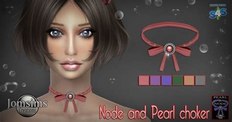 Medila Necklace Node And Pearl Choker At Jomsims Creations Sims 4 Updates