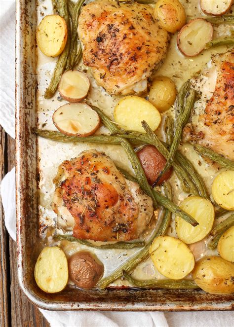 Sheet Pan Chicken With Green Beans And Potatoes