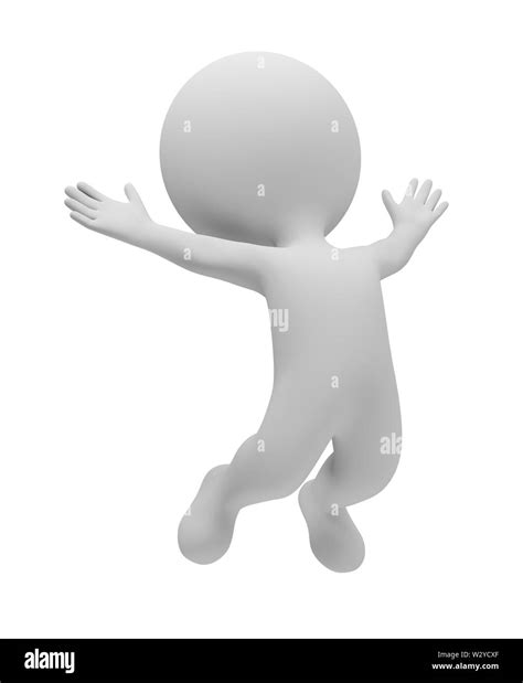 3d Small People Jumped Up For Pleasure 3d Image Isolated White